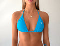 Candy Blue Triangle Bikini Top